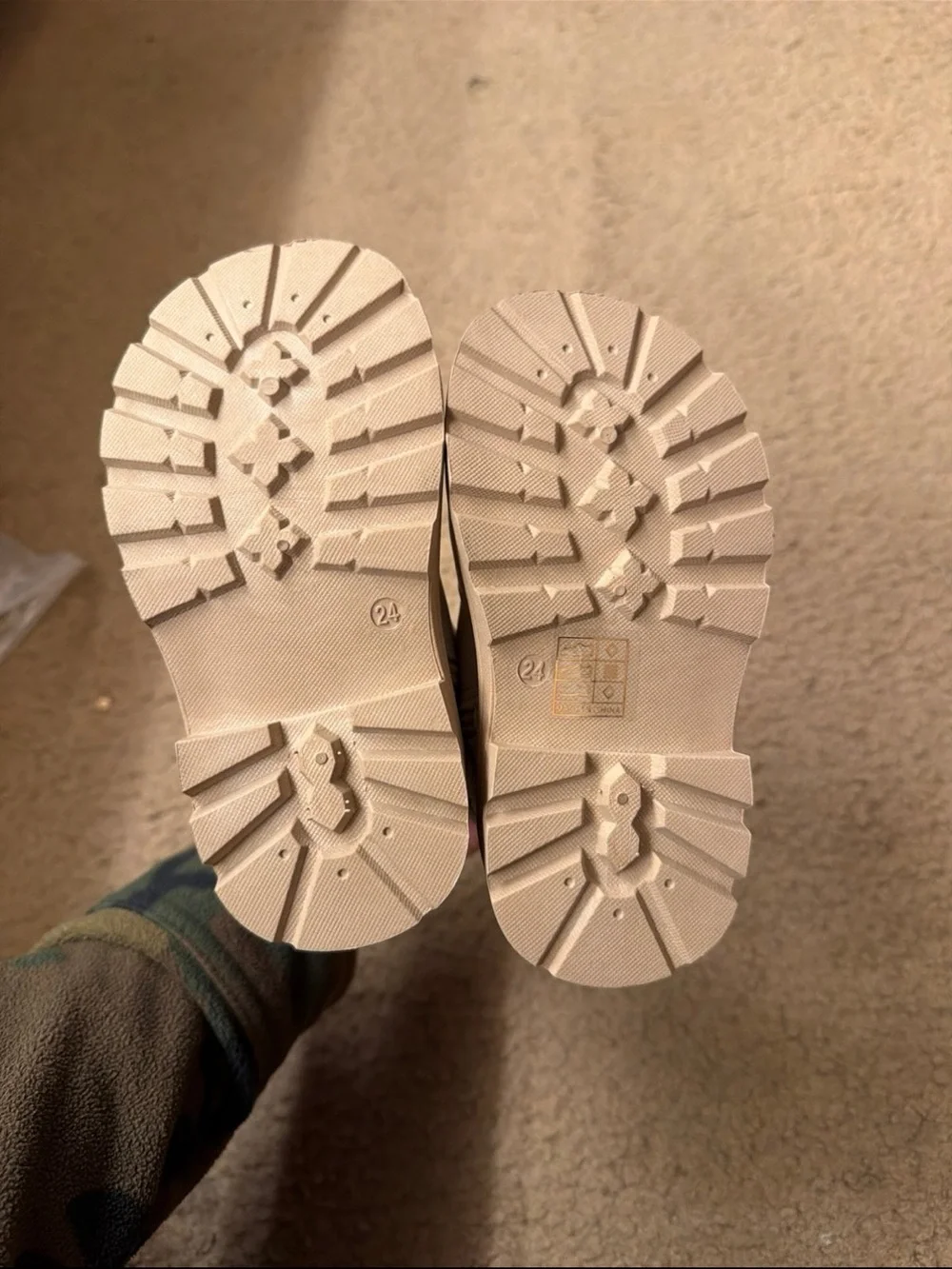 Kids Cream Ankle Boots